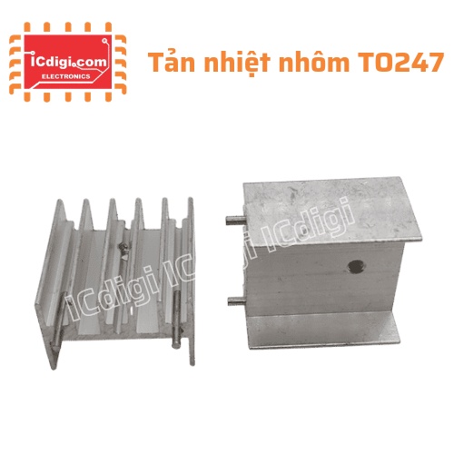 Tản nhiệt nhôm 25x24x16mm trắng 2 chân