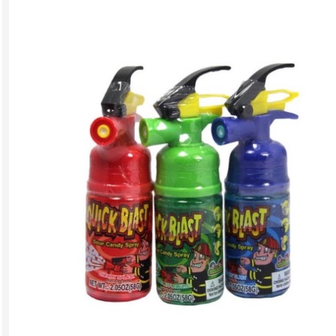 Lẻ 1 Chiếc Kẹo đồ chơi hình bình xịt chua bình cứu hỏa Quick Blast