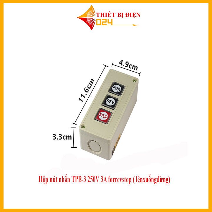 Hộp nút nhấn TPB-3 250V 3A forrevstop ( lênxuốngdừng)