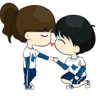(HCM) Decal dán tường Couple hôn nhau dễ thương lãng mạn DKN018 - decalhcm