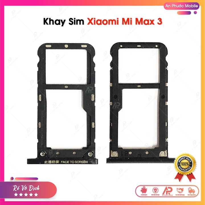 Khay Sim Xiaomi Mi Max 3 Zin Bóc Máy Màu Đen