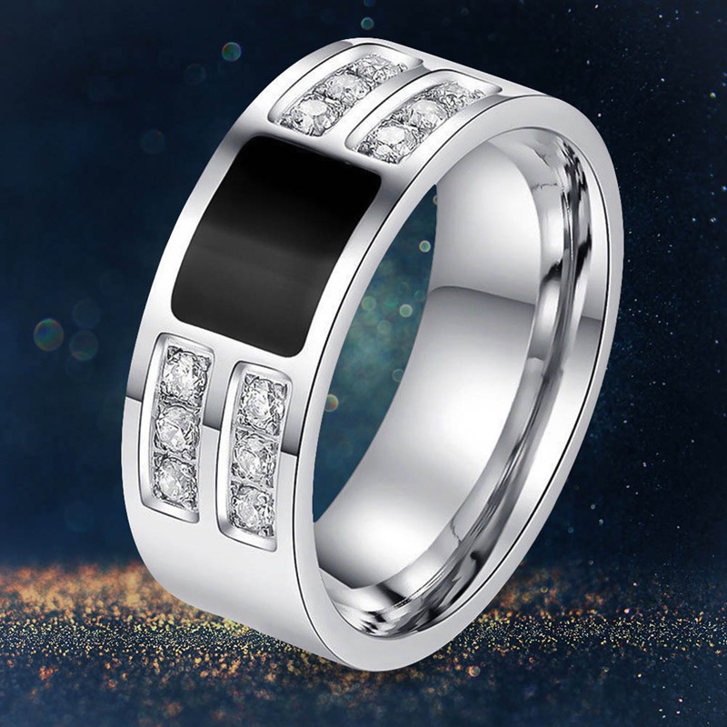 Nhẫn đính đá zircon phong cách thời trang cao cấp dành cho phái mạnh