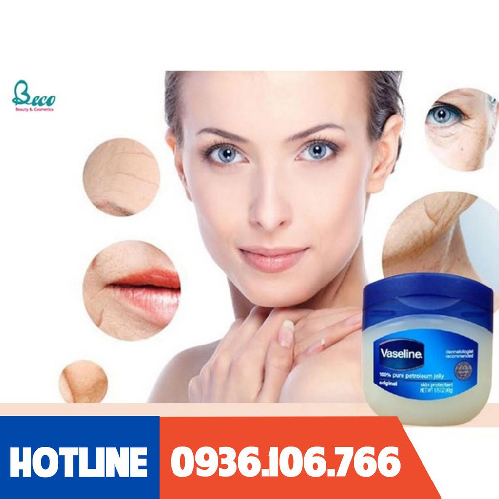 [Mỹ Phẩm Xách Tay]  Sáp Dưỡng Ẩm Vaseline 100% Pure Petroleum Jelly Original 49g  - Phụ Nữ Làm Đẹp