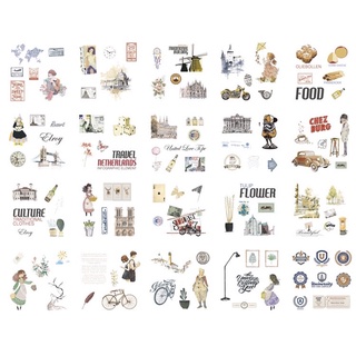 [YB058] Set 3 tờ washi sticker trang trí sổ