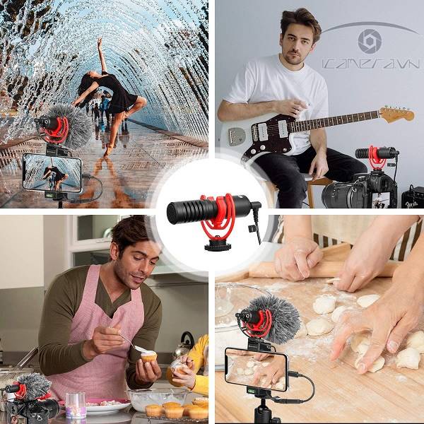 BOYA BY-MM1+ Micro thu âm cổng 3.5mm cho Điện thoại và Máy ảnh