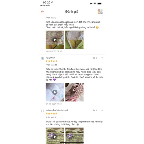 SHOULDER CROCHET BAG -TÚI LEN MÓC HANDM