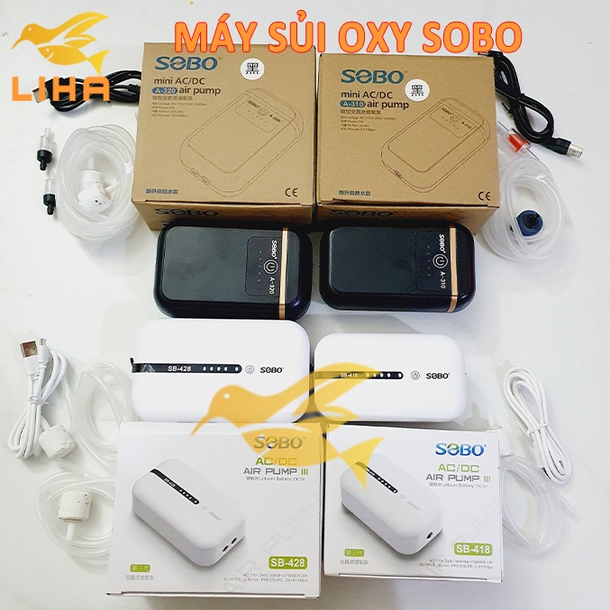 Máy Sủi Khí Oxy Tích Điện Sobo A-310 | A-320 | SB-418 | SB-428 - Sủi Tích Điện Cho Bể Cá