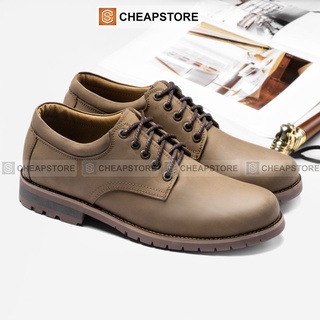 Giày da bò nam CHEAPSTORE CS431 Nâu tây - Giày tây công sở tăng chiều cao da bò thật 100% (bảo hành 24 tháng)