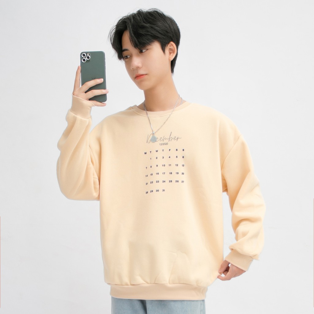 Áo Nỉ Sweater Nam Dài Tay MANDO Chất Nỉ Bông Cao Cấp Form Rộng  Họa Tiết In Lịch Basic Unisex Thời Trang Hàn Quốc NDN052 | BigBuy360 - bigbuy360.vn