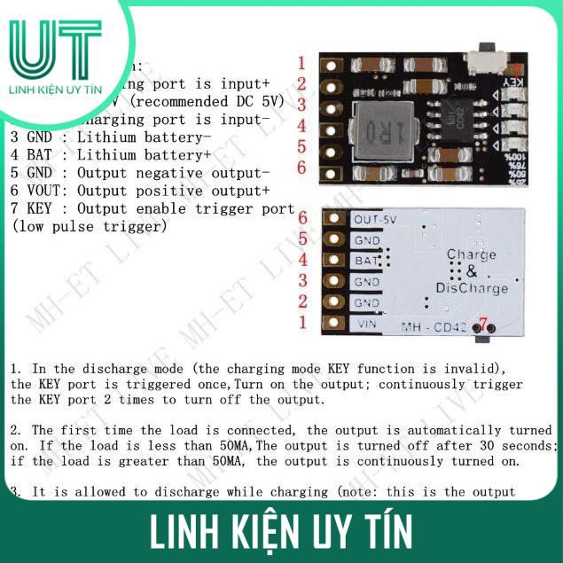 Mạch Sạc Xả Pin 1S 5V2A SX-0502-1S