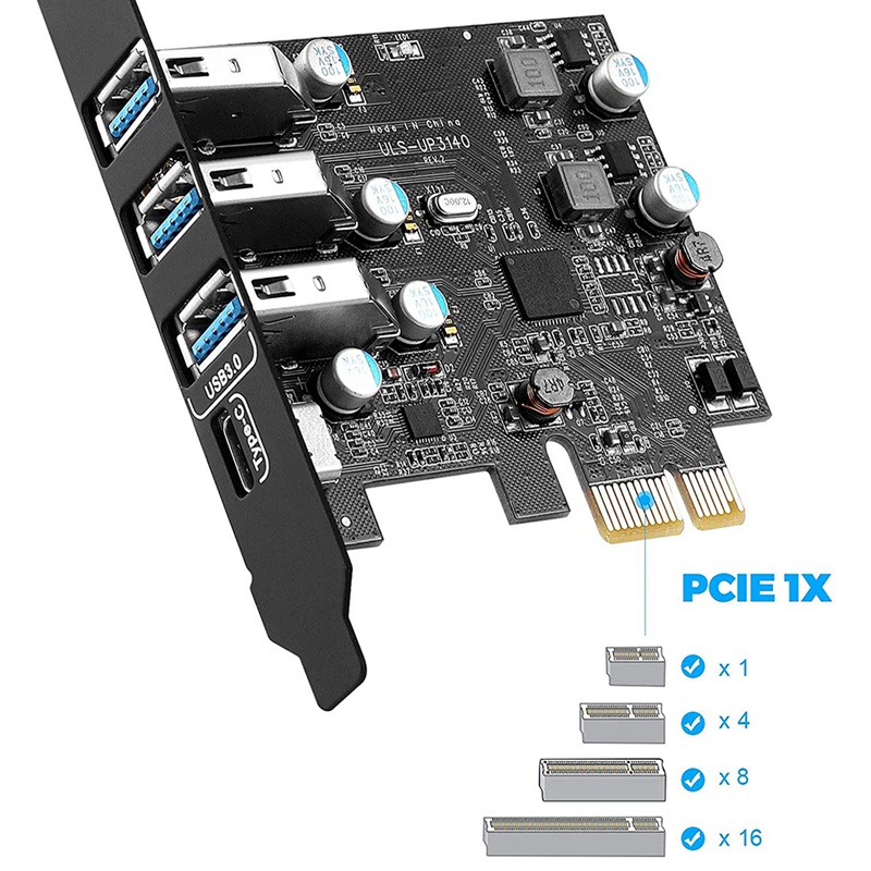 Card Mở Rộng PCI-E Sang USB 3.0 Type C +3 4 Cổng USB 3.0