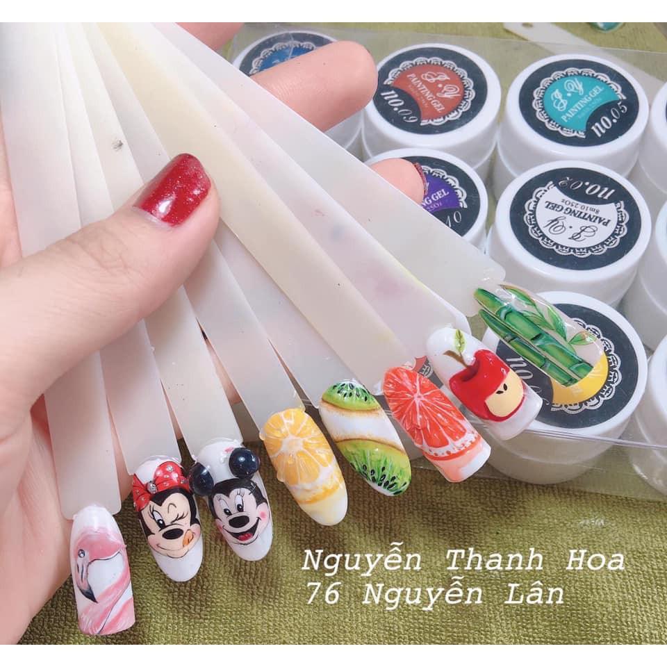 Gel vẽ 12 màu đậm đặc siêu mướt dành cho những thợ nail đam mê vẽ vời