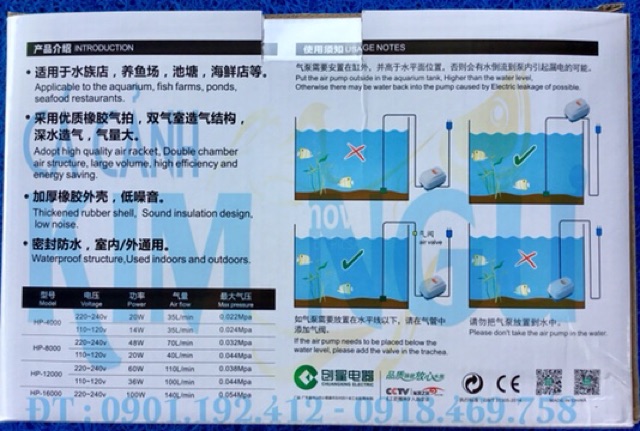 Sủi Oxy Hồ Cá ATMAN HP 4000  HP4000 HP-4000 HP 4000