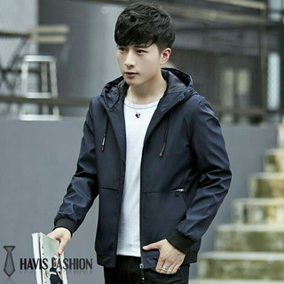 Áo Khoác Nam có nón vải dù Hàn Quốc cực đẹp (Vải dù cán dày dặn)