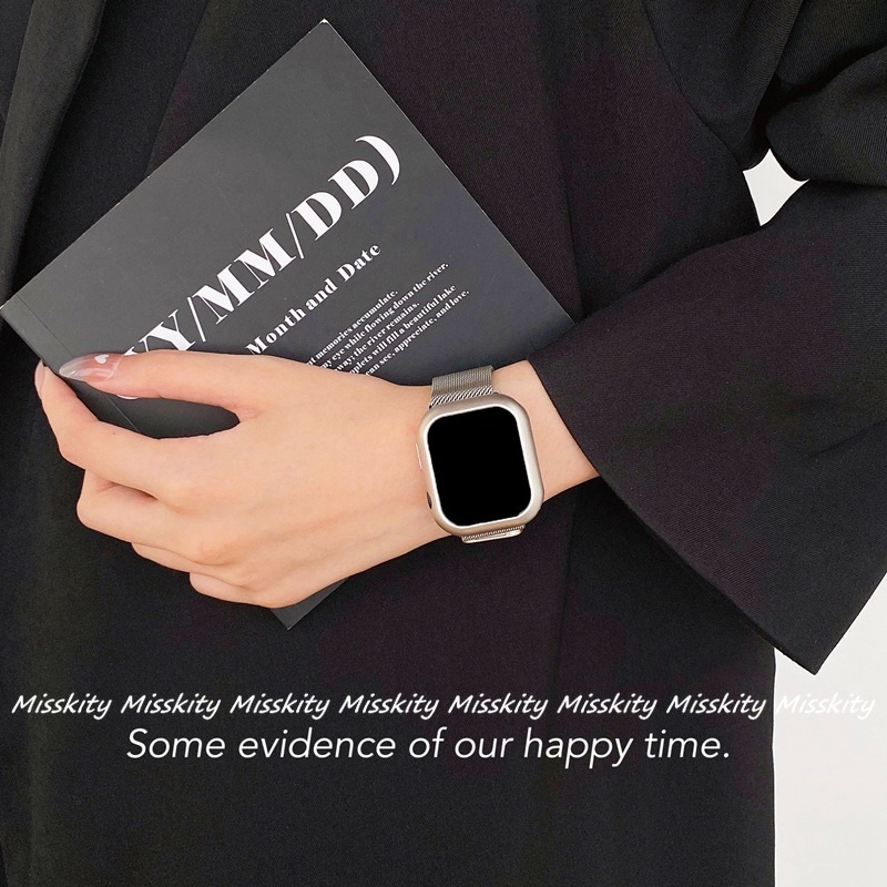 Dây Đồng Hồ Đeo Tay 2 Trong 1 Bằng Thép Không Gỉ Dành Cho Aple Watch 7 Band 45mm 41mm 42mm 40mm 44mm Series 6 3 4 5 SE 6