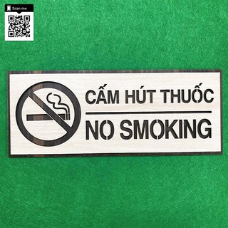 Bảng Gỗ Cấm Hút Thuốc - No Smoking