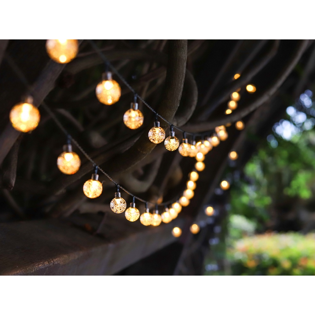 (Bán Sỉ 5x) Dây Đèn Led Bi Bọt 10m - Pha Lê 10m - Bi Bọt Nước 10m 40 BÓng Chạy Điện TA01
