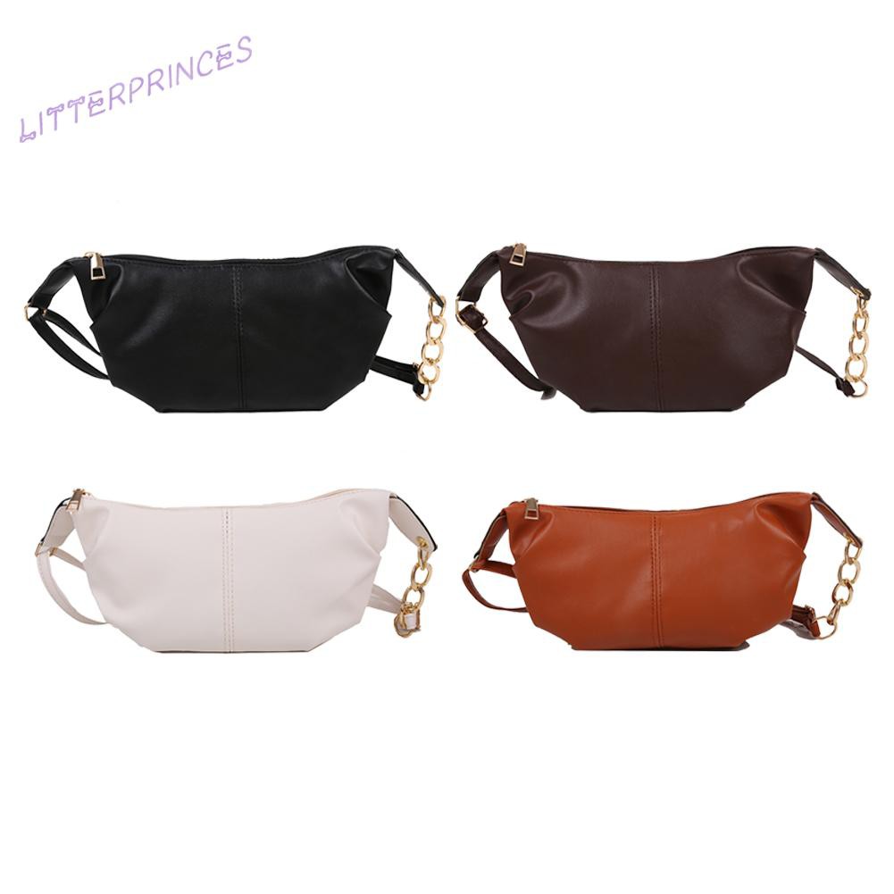 Litterprinces Fashion Women Pure Color PU Shoulder Crossbody Bag Casual Chain Handbags