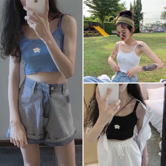 Áo croptop trứng rán cần mỡ