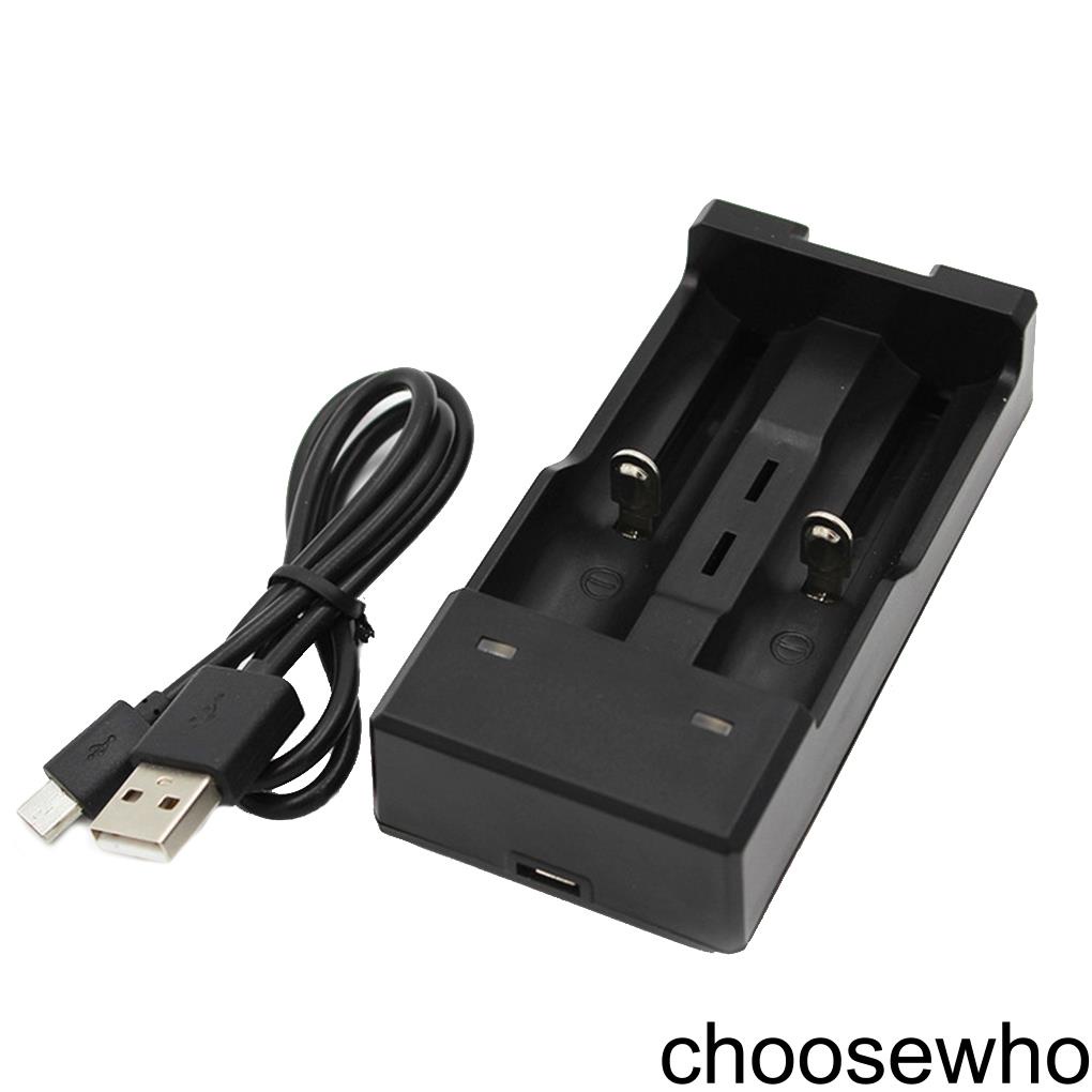 [CHOO] Dual Slots Lithium Battery Charger USB Cable Smart Batteries Power Adapter DC 4 2V 100-240V Cable Color Random