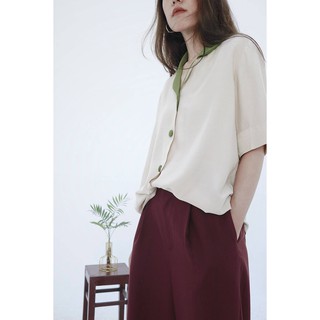 Chicka Chicka - Quần suông Basic wide pants - Màu Burgundy