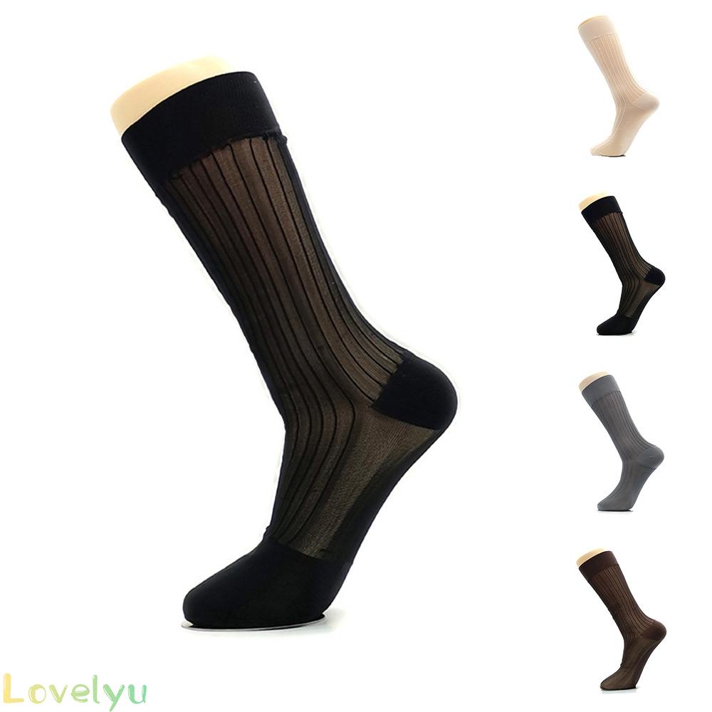&lt;READY STOCK&gt;Men Dress Socks 1 Pairs Lot Striped Casual Fashion Sexy Knee High Stockings NEW100% brand new！