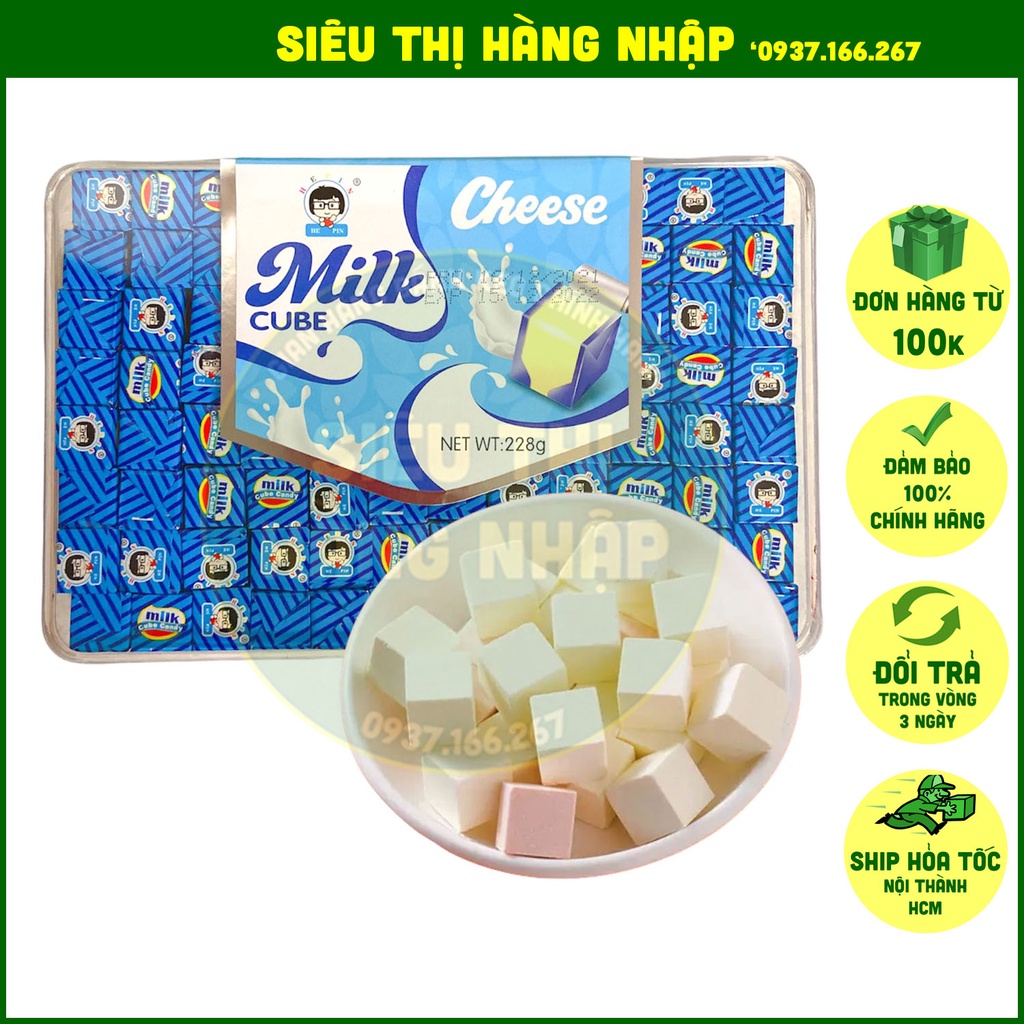 Kẹo viên phô mai sữa Cheese milk cube 228g (72 viên)