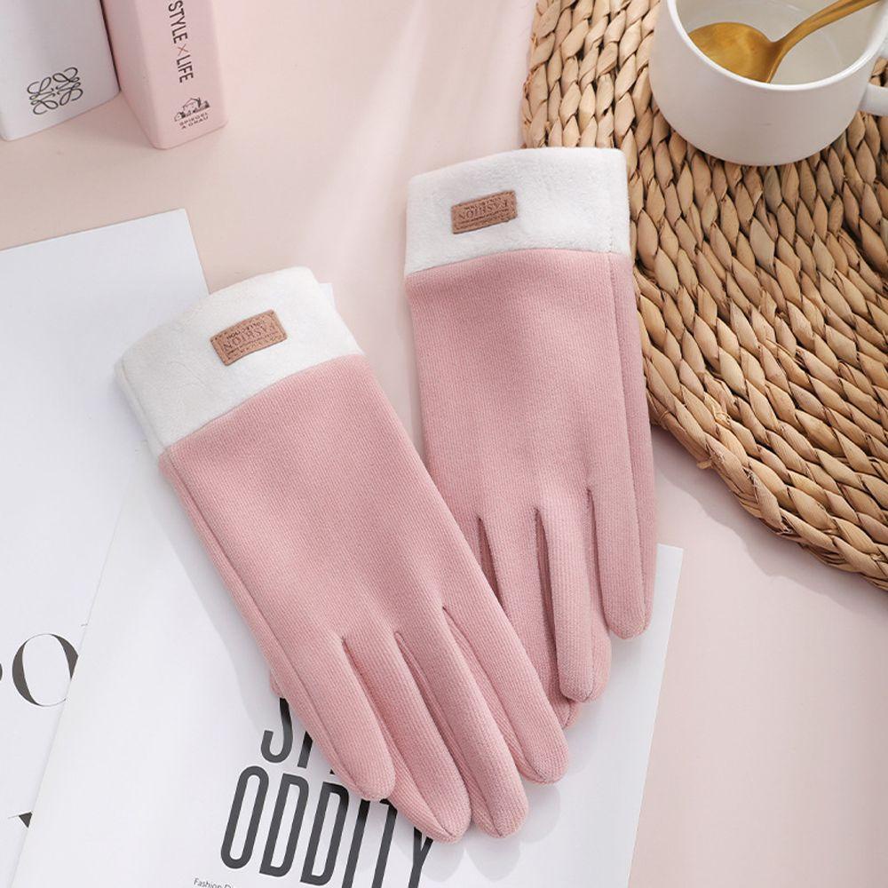 Găng Tay Lái Xe Ngắn Màu Sắc Trơn Giữ Ấm VANES1 Cho Nữ