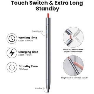 Bút Cảm Ứng Baseus Square Line Capacitive Stylus Pen Sử Dụng Pin Sạc 140mah Cho iPad