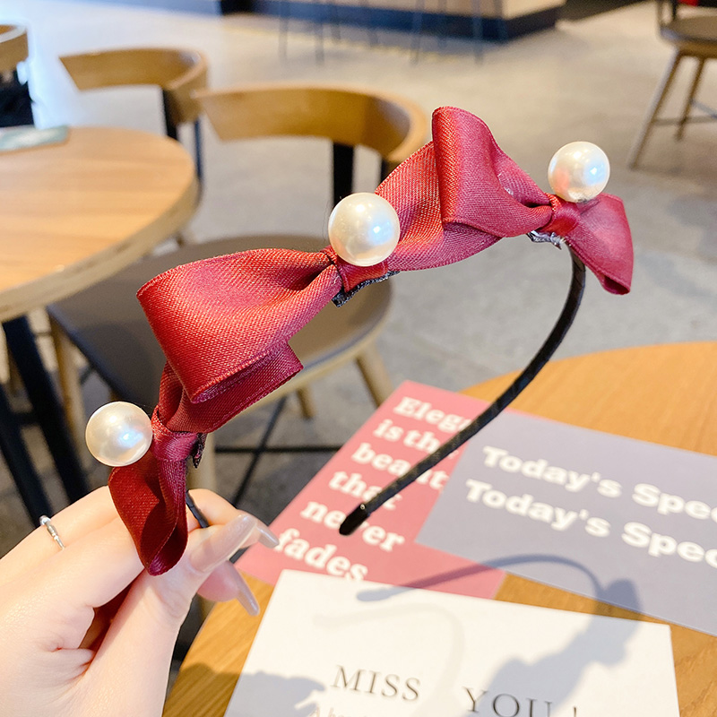 Băng Đô Cài Tóc Hình Bướm Đính Ngọc Trai Đa Chức Năng