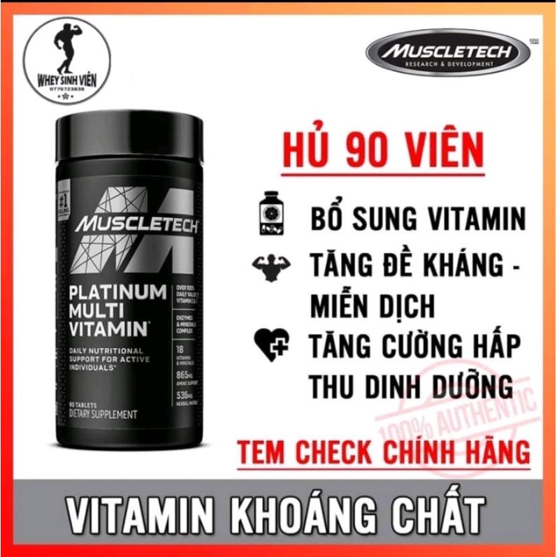 Viên Vitamin Và Khoáng Chất Tổng Hợp Platinum Multivitamin 90 Viên   wheysinhvien.com