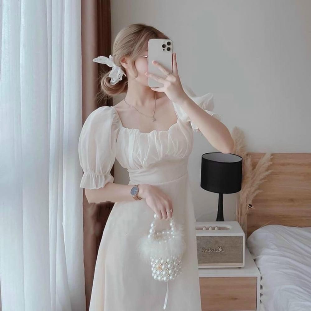 Váy Trắng Tiểu Thư Cổ Vuông Tay Bồng Dáng Cộc Tay,FREESIZE Dưới 55kg ,Váy Trắng Công Chúa Dự Tiệc Bánh Bèo Xinh Xắn | BigBuy360 - bigbuy360.vn