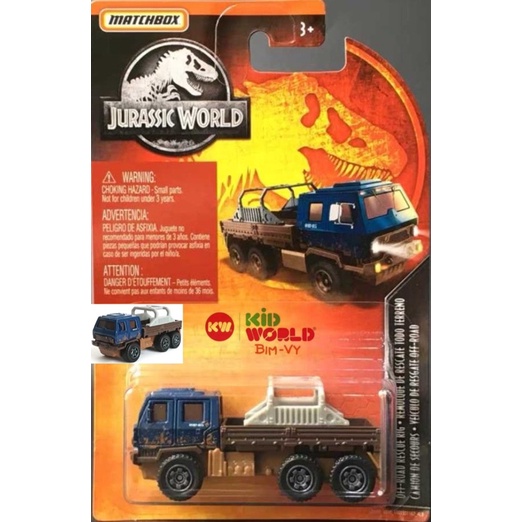 Xe mô hình Matchbox Tải Jurassic World Series Off-Road Rescue Rig GDN89.