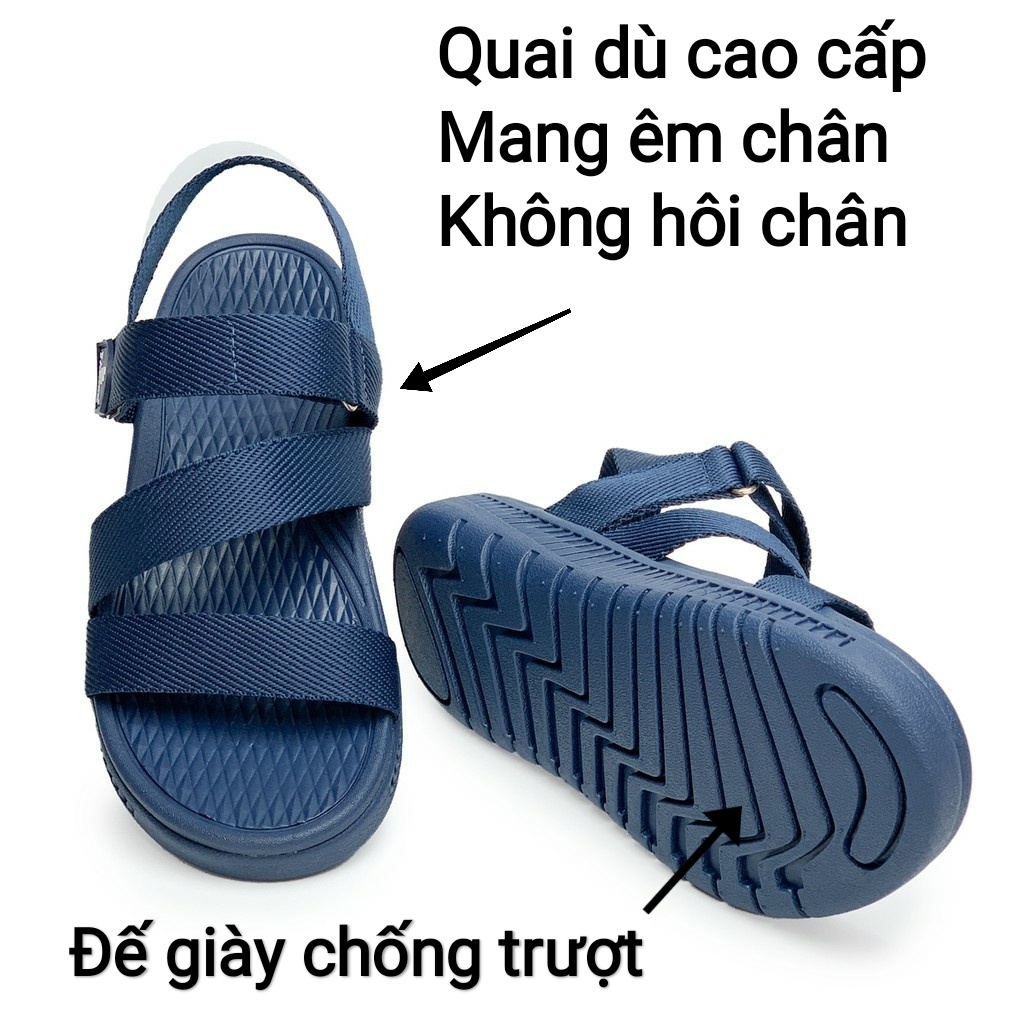Dép quai ngang nam, giày sandal nữ FACOTA chính hãng xỏ ngón quai dù đi học