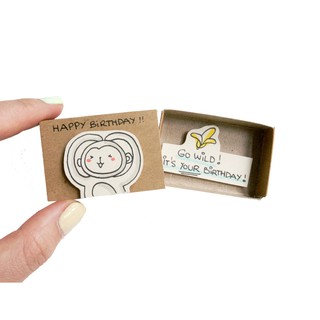 Thiệp Sinh Nhật Hộp Diêm Go Wild Monkey Banana