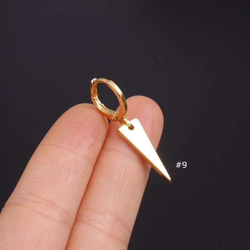 Khuyên Xỏ Vành Tai Dáng Dài Bằng Đồng Đính Đá Zircon 8mm