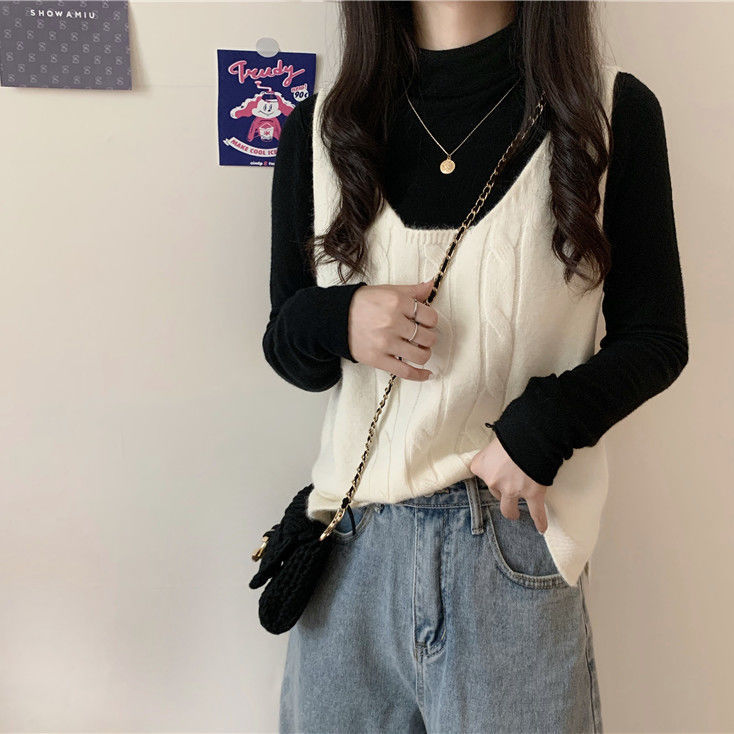 Áo gile mỏng không tay màu trơn viền chỉ phong cách Hàn Quốc
