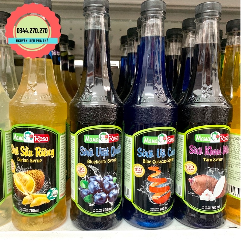 Siro Golden farm Mama rosa đủ hương đào, vải, dâu.. Chai 700ml -