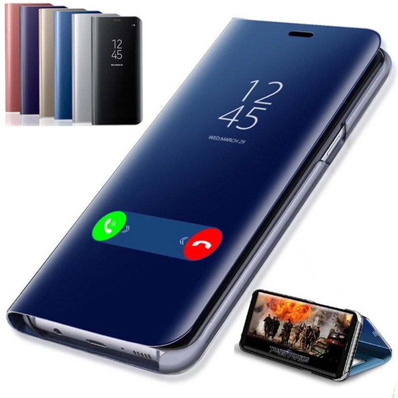 Ốp Điện Thoại Nắp Lật Tráng Gương Màu Trong Suốt Tự Tắt Thông Minh Cho Sony Xperia XZ3 X2Z 1 5 10 Plus