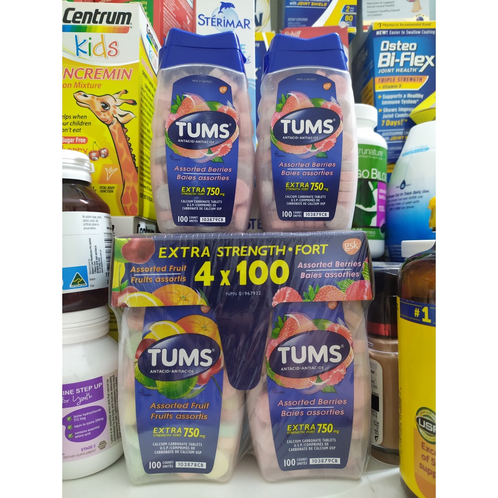 Viên ngậm TUMS Extra Strength 750 của Mỹ 100 viên