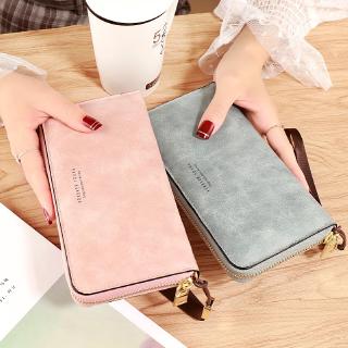 Ví Cầm Tay Dáng Dài Phối Khóa Kéo Kiểu Retro Hàn Quốc Chất Lượng Cao