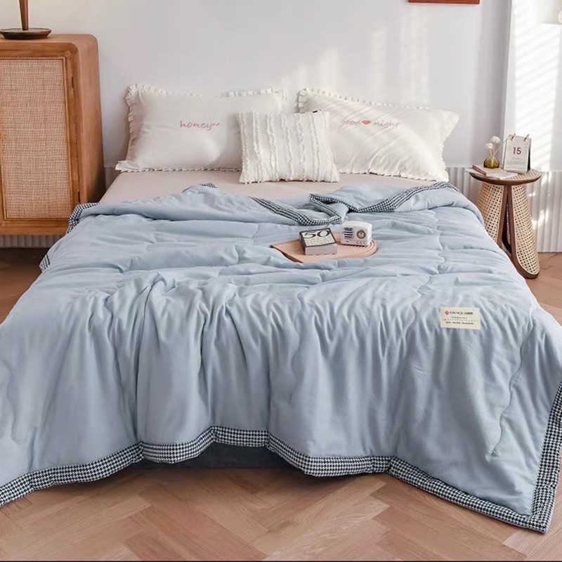 Chăn Hè Trơn Chất Liệu Đũi Mềm Thoáng Mát, Phù Hợp Thời Tiết Mùa Hè - shinbedding