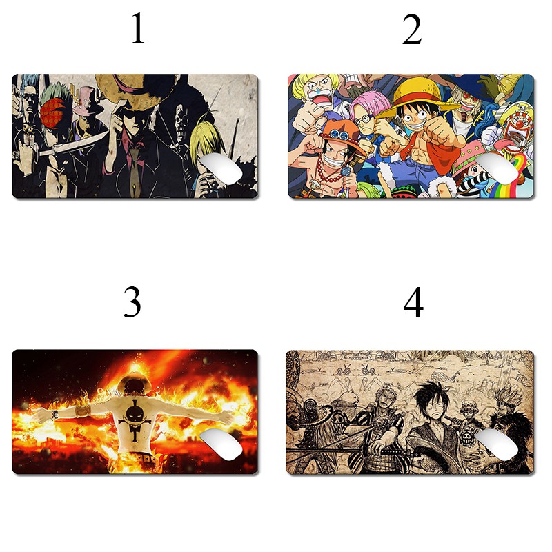 Tấm lót chuột và bàn phím cỡ lớn in hình One Piece Nhật Bản cổ điển chống trượt chống thấm nước 30x60cm