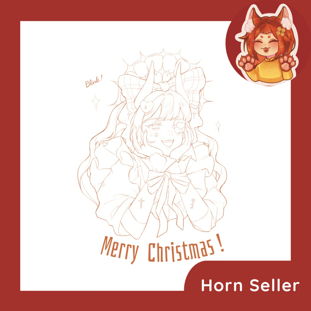 Line art "Merry Christmas" vẽ bởi Quỳnh Phạm