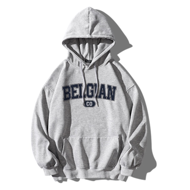 Áo Hoodie Fom Rộng BELGIAN Phối Mũ Trùm Đầu Mùa Đông Ấm Áp, Nỉ Ngoại Siêu Dày Dặn In 3D Mã GAREM