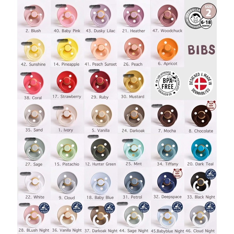 [ TẶNG KÈM NẮP TRỨNG] Ti Giả BIBS COLOUR