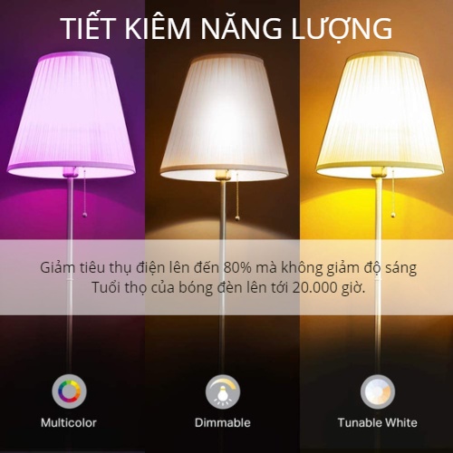 Bóng Đèn Thông Minh TUYA 9W Nháy Theo Nhạc - Bluetooth 4.0, Đa Sắc 16 Triệu Màu, Điều Khiển Qua App BH 1 Năm