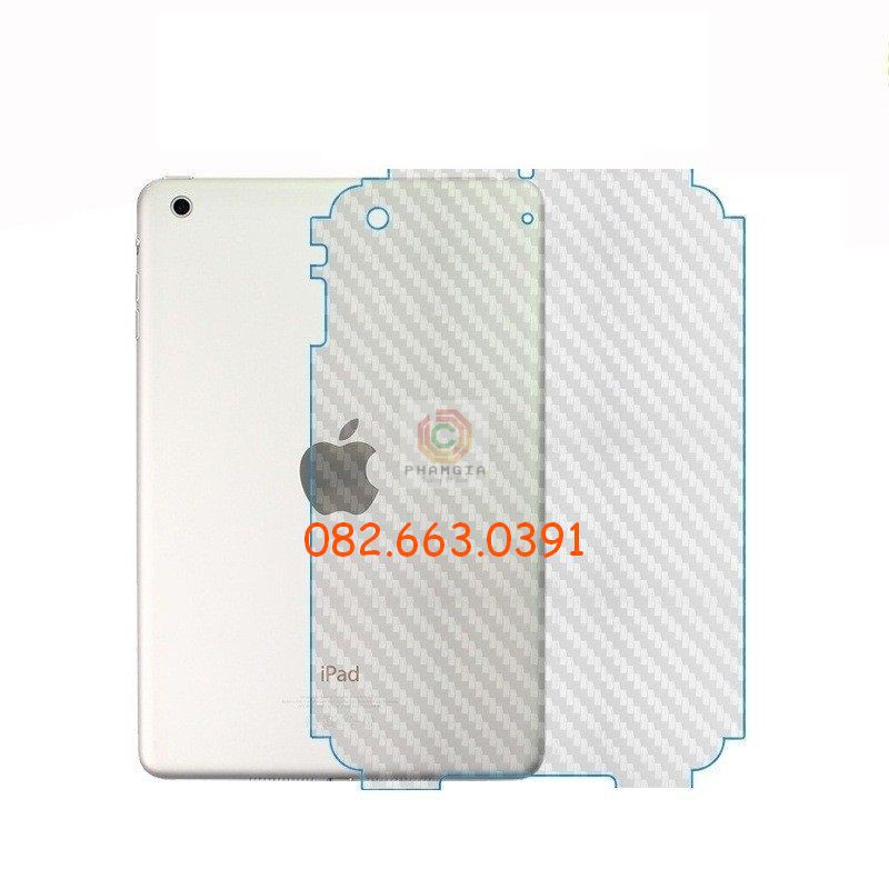 Miếng dán mặt lưng skin carbon cho các dòng iPad Mini 1 2 3 4