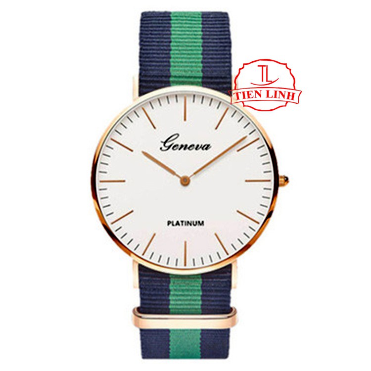 ĐỒNG HỒ NAM GENEVA DÂY VẢI 3 SỌC XANH - XANH - XANH | BigBuy360 - bigbuy360.vn