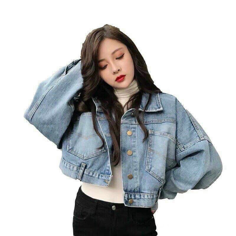 Áo khoác jean cao cấp croptop cá tính